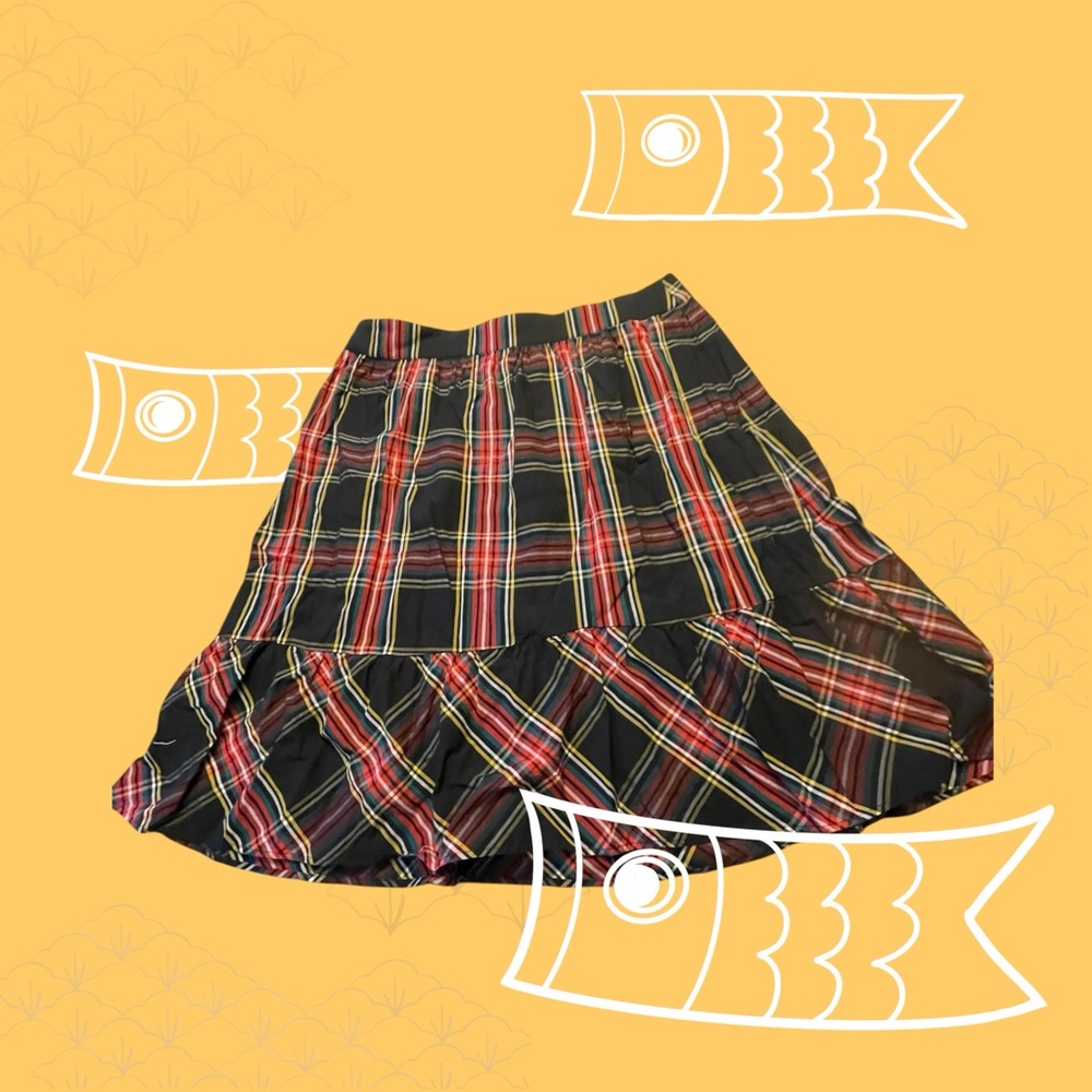 J. Crew Multicolor Plaid Midi Skirt
